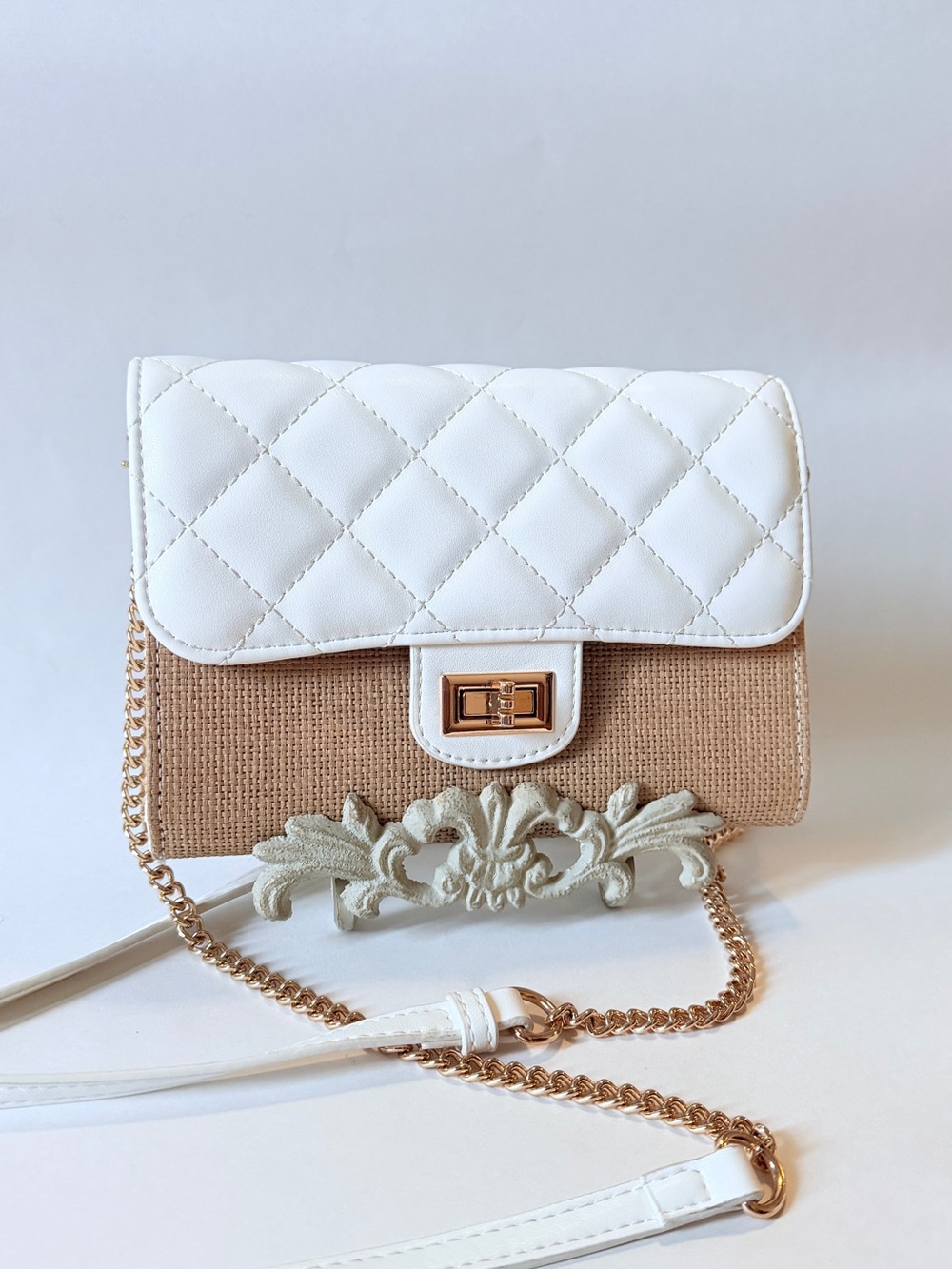 Urban Expressions Shelly - Straw Crossbody Natural White